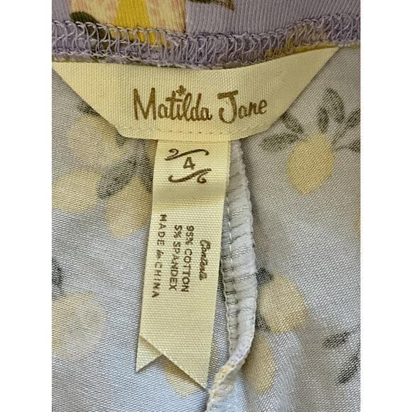 Matilda Jane The Adventure Begins Tart And Sweet Knit Purple Lemon Shorties 4 - Picture 5 of 6